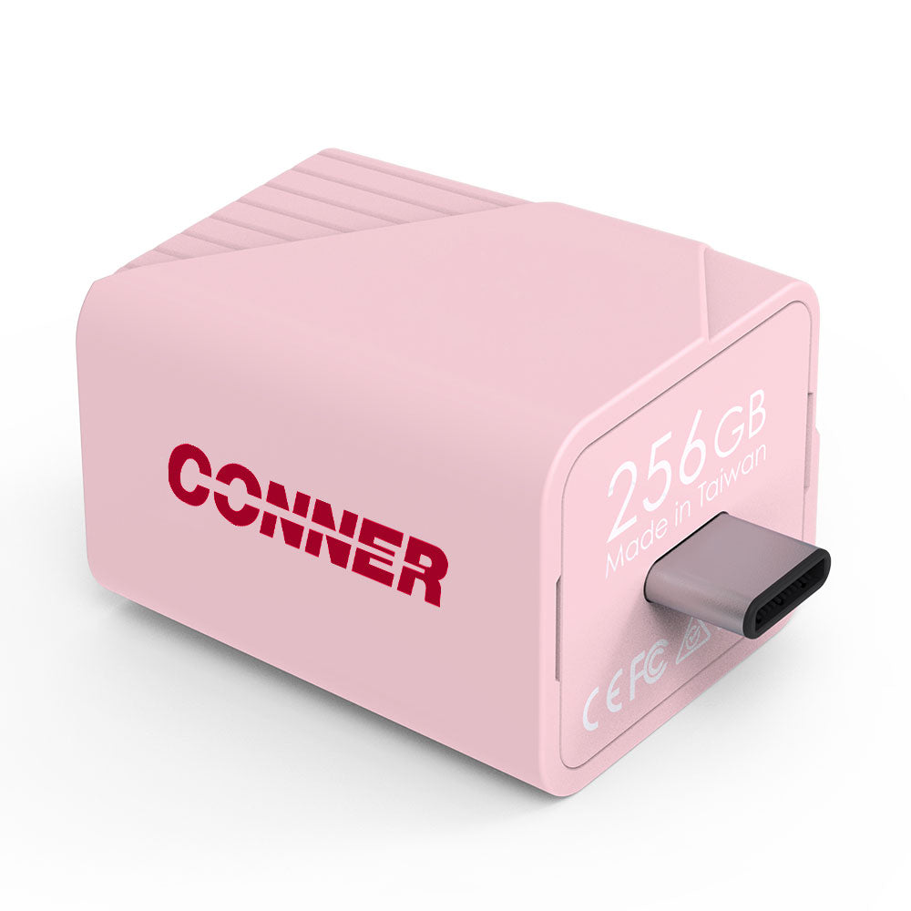 256GB Data Cube Apple MFi Certified Pink - Auto Back Up Storage Type C USB Flash Drive for iPad/Android/Phone