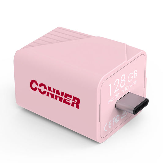 128GB Data Cube Apple MFi Certified Pink - Auto Back Up Storage Type C USB Flash Drive for iPad/Android/Phone, Pink Phone Accessories