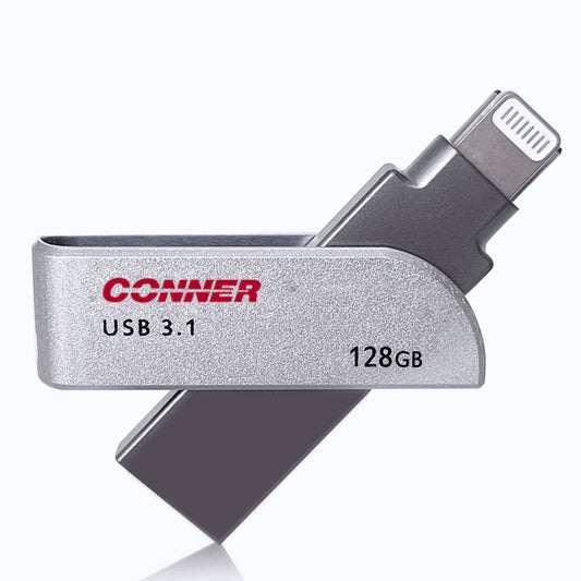 MFi Certified Black 2-in-1 USB Type A & C, iXflash Backup Flash Drive for iPhone, iPad & Computer, Photo Stick for iPhone, External iPhone Flash Drive Storage